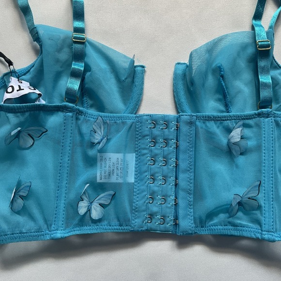Tic Toc Powder Blue Butterfly Strap Bralette Blue Size S - Picture 6 of 8